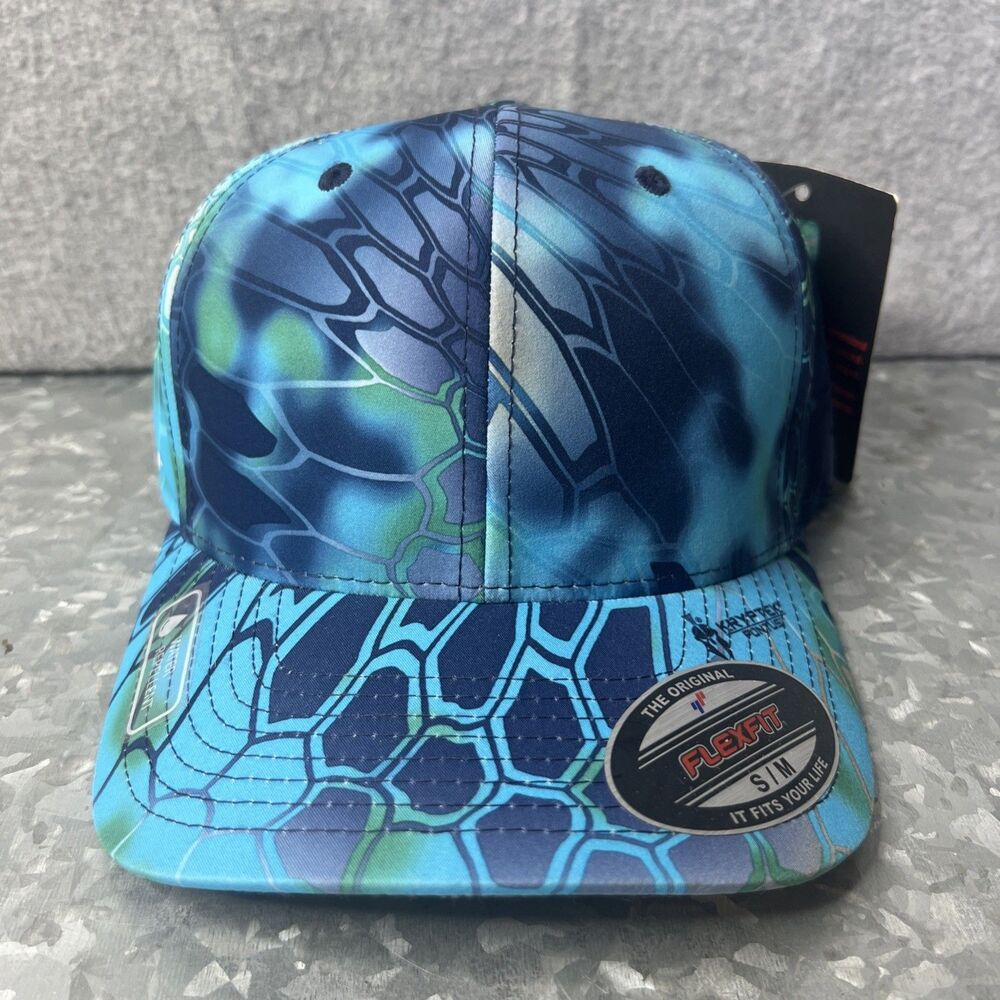 Lids Flexfit Kryptek Baseball Hat Small Medium S/M Blue Camo Polyester Cap